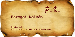 Pozsgai Kálmán névjegykártya